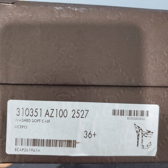 Gucci high heel open toe Platform Mules Sz 6.5 It sz 36.5 - Picture 12 of 15